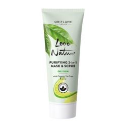 Čistící maska a peeling 2v1 s bio čajovníkem a limetkou Love Nature