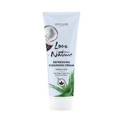 Osvěžující čistící krém s bio aloe vera Love Nature