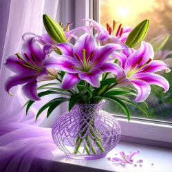 Diamantové tvoření kytice